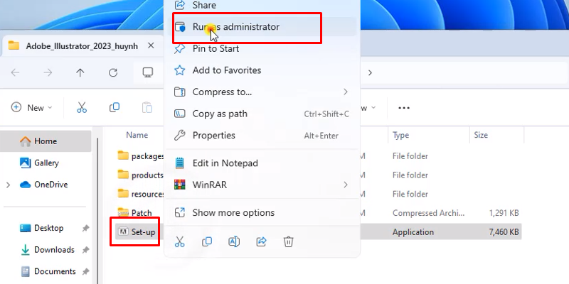 Adobe Illustrator 2023: Tải, Cài Đặt & Hướng Dẫn Chi Tiết 11 chuột phải file setup và chọn run as admin