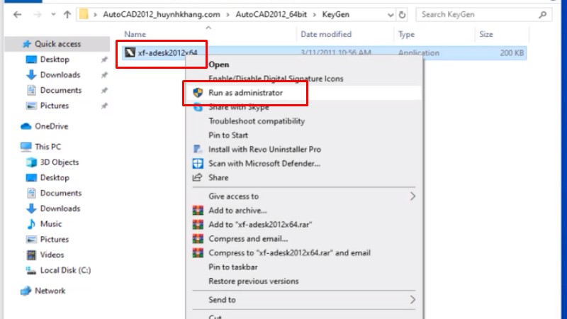 Tải Autocad 2012: Video hướng dẫn cài đặt dễ 21 Chuột phải file và chọn Run as admin