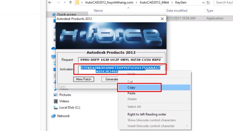 Tải Autocad 2012: Video hướng dẫn cài đặt dễ 27 Coppy Ô Activate như hình