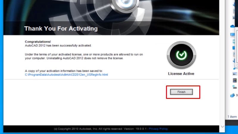 Tải Autocad 2012: Video hướng dẫn cài đặt dễ 31 Bấm Finish