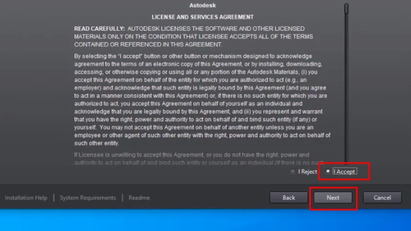 Tải Autocad 2012: Video hướng dẫn cài đặt dễ 13 Tích vào "I Accept" và bấm Next
