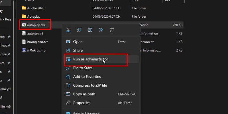 Adobe Bridge 2020 Tải Và Cài Đặt 11 chuột phải vào autoplay.exe và chọn run as admin