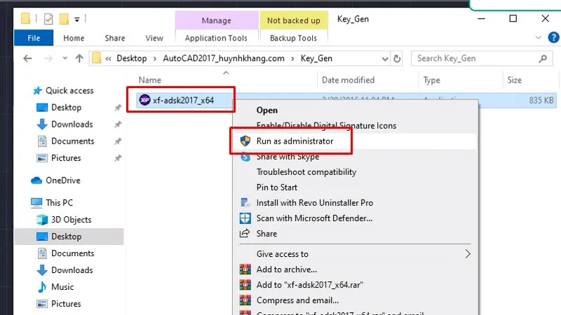 Tải AutoCad 2017 Và Hướng Dẫn Setup Chi Tiết 25 Chuột phải vào file như hình và chọn Run as admin