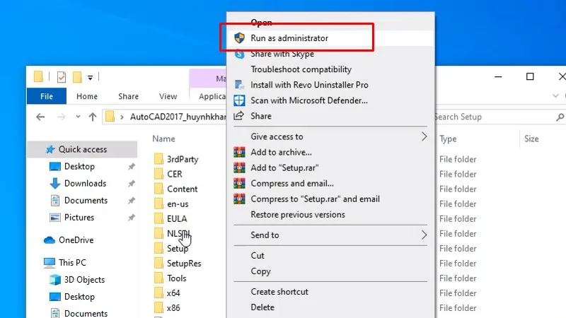 Tải AutoCad 2017 Và Hướng Dẫn Setup Chi Tiết 12 Chuột phải file setup và chọn Run as admin