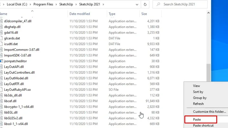 Sketchup 2021 Cài Đặt Chỉ 3 Phút 18 Paste vào